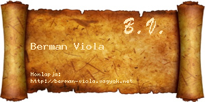 Berman Viola névjegykártya